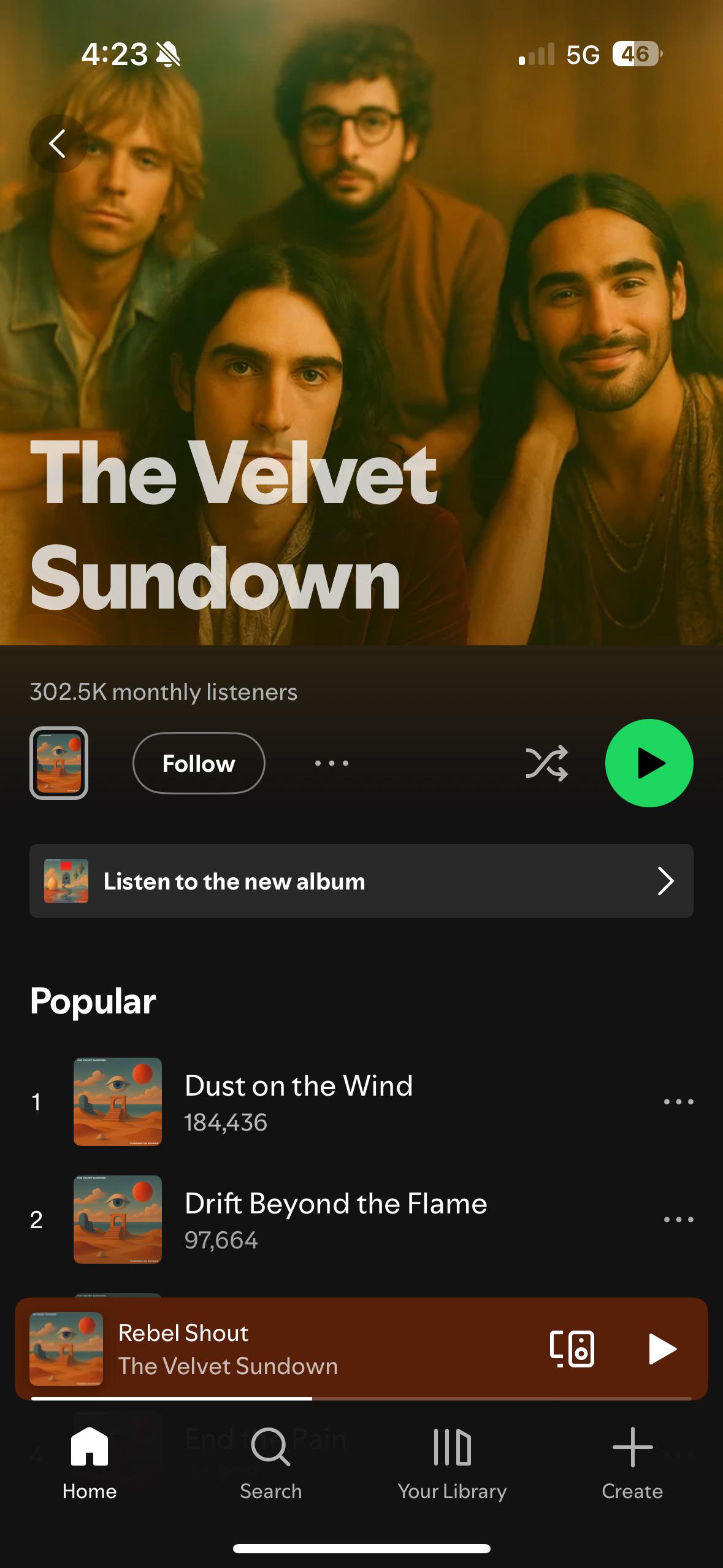 The Velvet Sundown trên nền tảng âm nhạc số