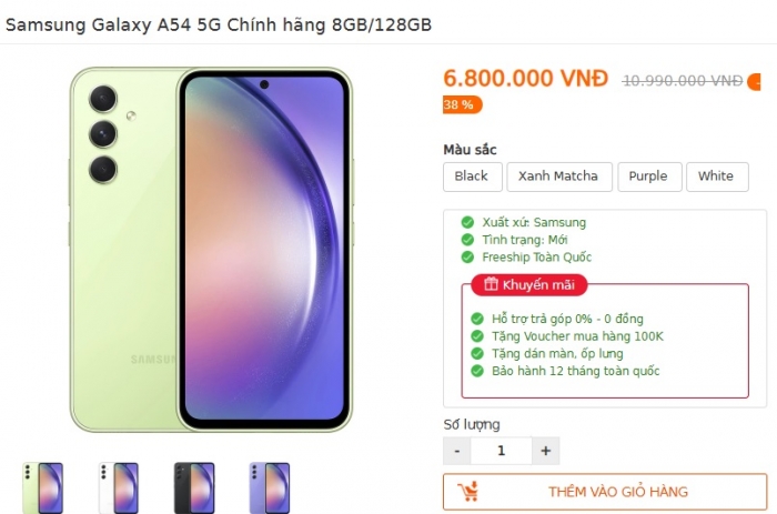 Galaxy A54 5G giá chưa đến 7 triệu khẳng định vị thế đỉnh cao tầm trung năm 2025 vượt mặt iPhone 16